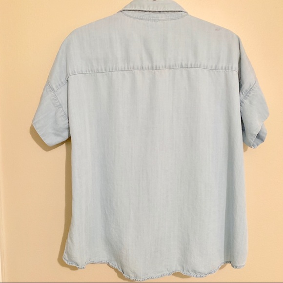 Lovestitch high low short sleeve button up cropped - Picture 5 of 5